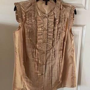 Ladies pale gold silk Escada blouse Sz 38 nwot